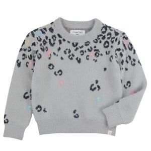 SOVEREIGN CODE Ella Dean Sweater, Grey/ Leopard Flowers Size 8